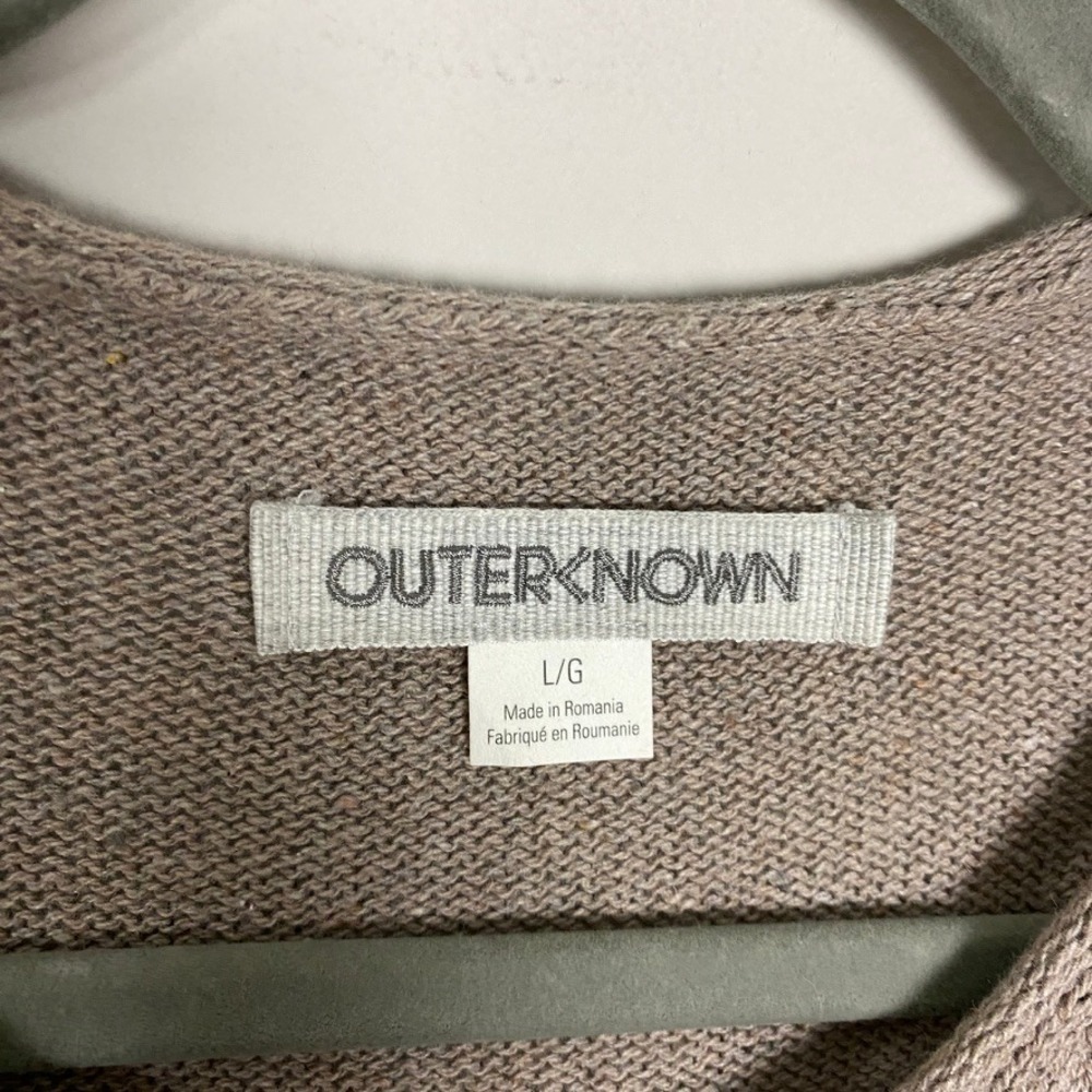 Outerknown Crescent Knit Roll Neck Sweater Womens Large Brown Short Sleeve - Picture 2 of 7